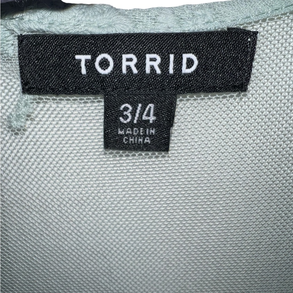 Torrid Embroidery Mesh Kimono - Mint - Picture 4 of 8